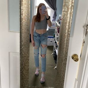 American eagle ripped mom jeans